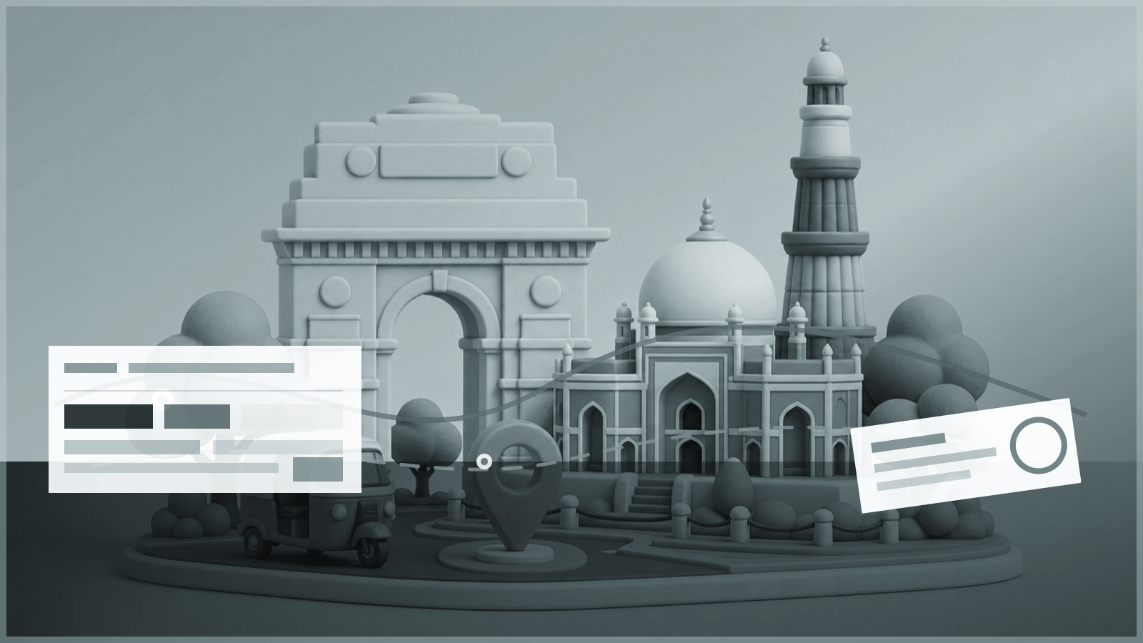 Delhi travel miniature